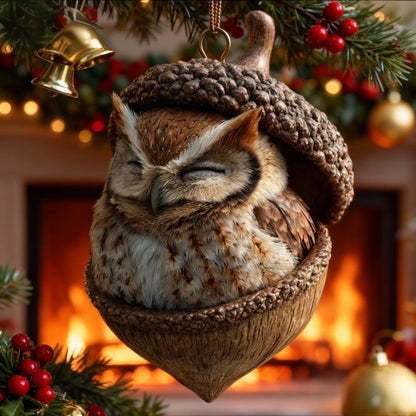 🎁❤️Roztomilá lesní zvířátka – ozdoby z žaludů pro útulné lesní Vánoce, nejnovější trendy vánočních stromků, která hlídají váš vánoční stromek!