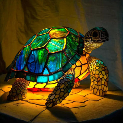 Umělecká lampa ve tvaru zvířat, inspirovaná vitráží Tiffany – originální sváteční dárek