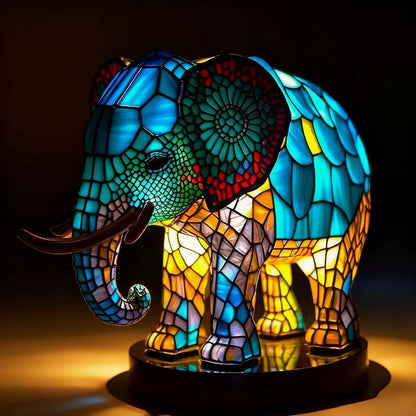 Umělecká lampa ve tvaru zvířat, inspirovaná vitráží Tiffany – originální sváteční dárek