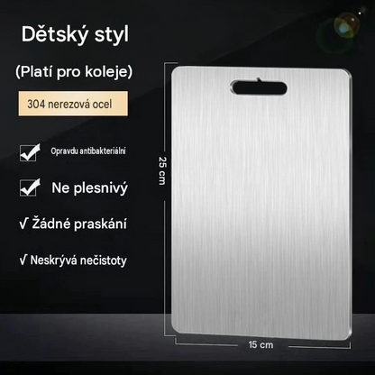 Čistě titanové prkénko na krájení do kuchyně, potravinářská kvalita, odolné proti skvrnám, trvanlivé, hygienické, šetrné k ostří nožů a snadno se čistí