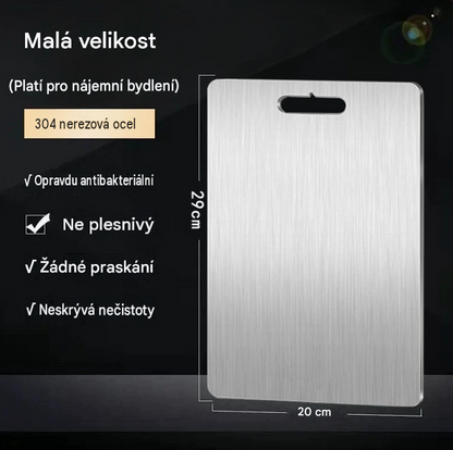 Čistě titanové prkénko na krájení do kuchyně, potravinářská kvalita, odolné proti skvrnám, trvanlivé, hygienické, šetrné k ostří nožů a snadno se čistí