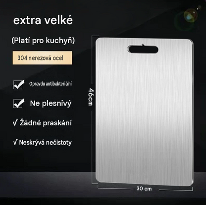 Čistě titanové prkénko na krájení do kuchyně, potravinářská kvalita, odolné proti skvrnám, trvanlivé, hygienické, šetrné k ostří nožů a snadno se čistí
