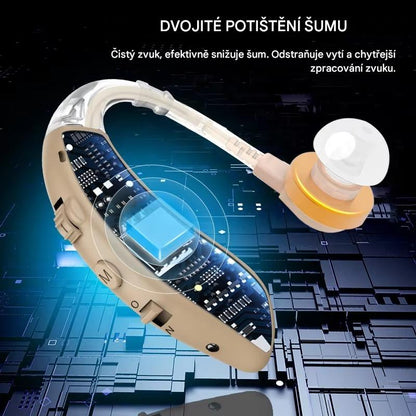 Nový inteligentní naslouchací přístroj s potlačením hluku – chytré potlačení šumu, lehké a kompaktní provedení, pohodlné nošení a snadnější každodenní komunikace! Inteligentní naslouchací přístroj navržený speciálně pro seniory.