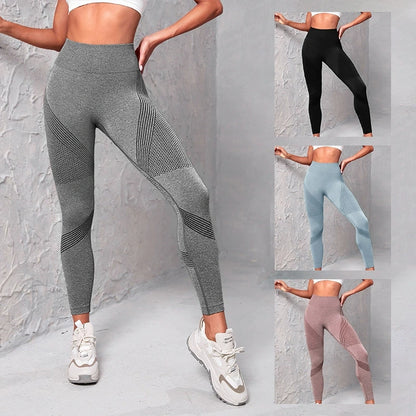 Dámské bezešvé legíny na jógu s push-up efektem 🍑 – prodyšné, rychleschnoucí, vysoký pas, tvarující fitness legíny
