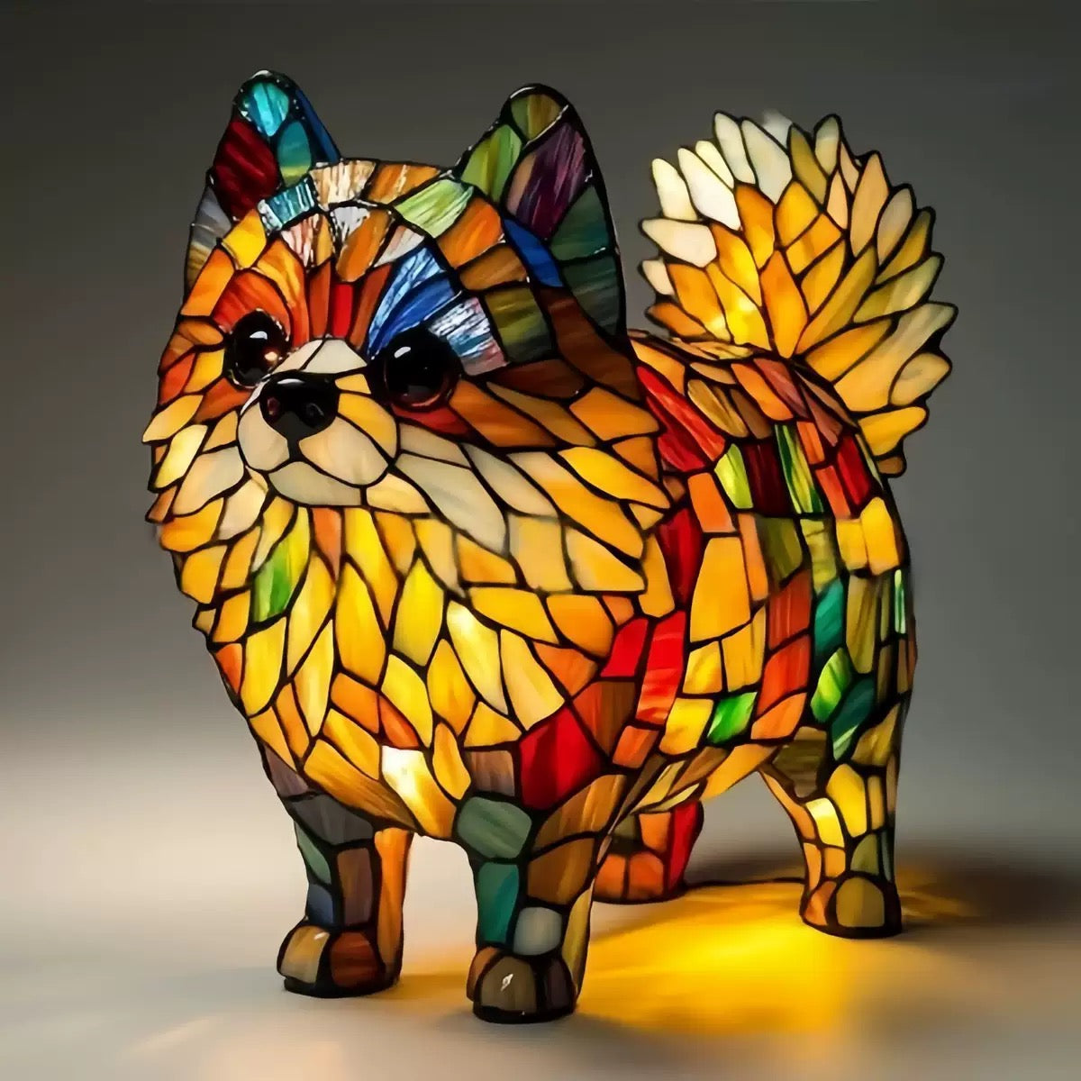 Umělecká lampa ve tvaru zvířat, inspirovaná vitráží Tiffany – originální sváteční dárek