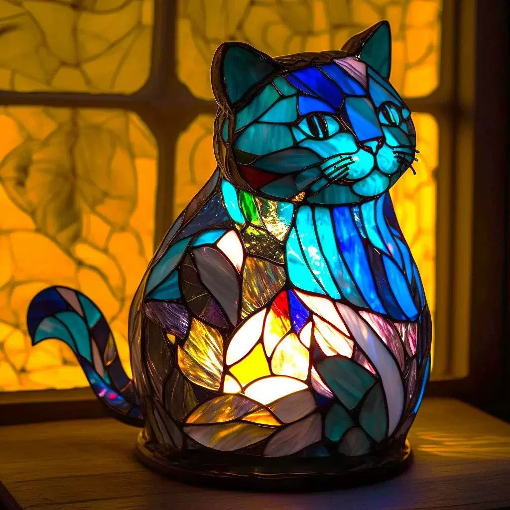 Umělecká lampa ve tvaru zvířat, inspirovaná vitráží Tiffany – originální sváteční dárek