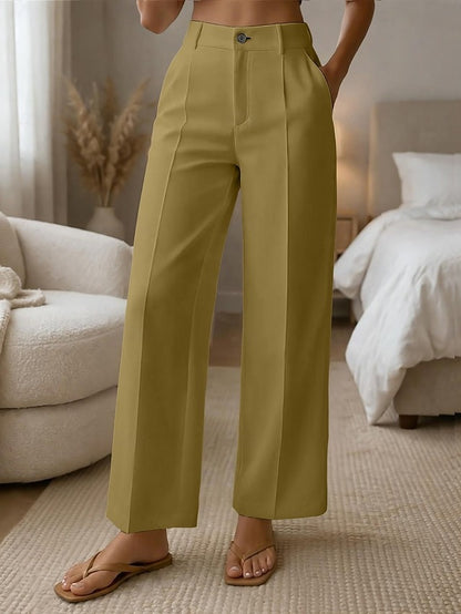 ✨ Dámské pohodlné kalhoty s vysokým pasem a širokými nohavicemi – elegantní střih pro štíhlou postavu a každý den 💖