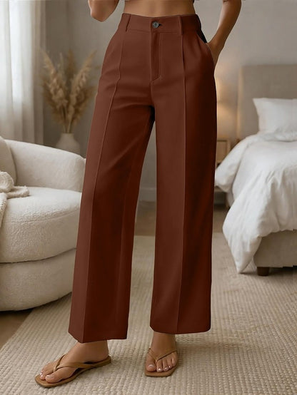 ✨ Dámské pohodlné kalhoty s vysokým pasem a širokými nohavicemi – elegantní střih pro štíhlou postavu a každý den 💖