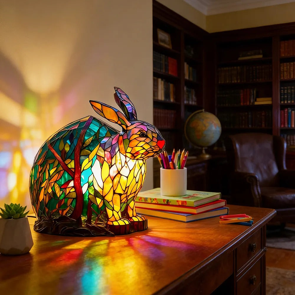 Zoeurva vitrážová lampa ve stylu lesního králíčka 🐰✨