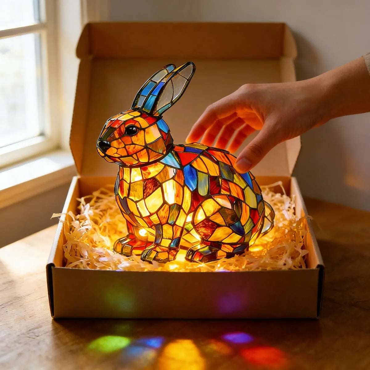 Zoeurva vitrážová lampa ve stylu lesního králíčka 🐰✨