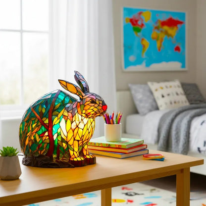 Zoeurva vitrážová lampa ve stylu lesního králíčka 🐰✨
