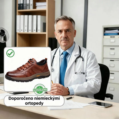 ⏰ Sleva 60 % pouze dnes – nenechte si ujít tuto nabídku! 🐂 Voděodolné a protiskluzové 🦶 pánské ortopedické boty z hovězí kůže, které zmírňují bolest nohou